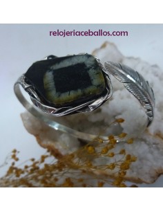 Brazalete con piedra celta y pluma PCP