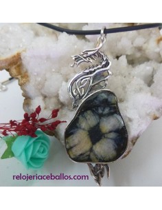 Colgante con Piedra Celta y Dragón en plata ORC