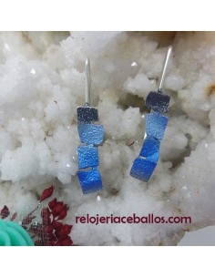 Pendiente Mosaico azul de gancho 112262G