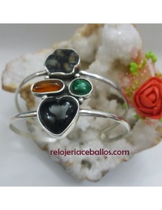 Brazalete de plata combinado artesano BRK