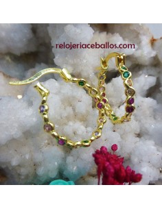 Aretes de plata chapados con pedrería 651-208