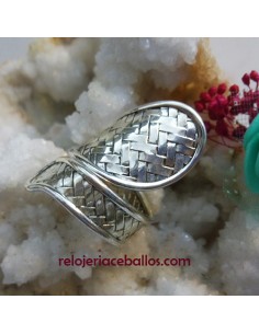 Sortija ajustable con esterilla en plata 340-436
