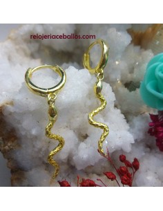 Arete con Serpiente de plata chapado 351-166