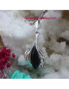 Colgante con Lágrima de Azabache y plata 600-49