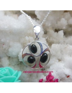 Colgante de plata con 3 bolas de Azabache 600-48