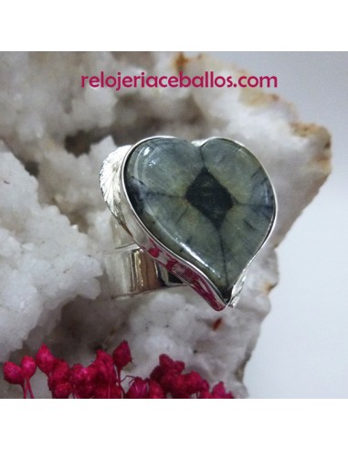 Sortija ajustable con Corazones y Quiastolita RAQ