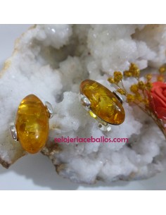 Pendientes de Ámbar con pinza de plata PPAP 2
