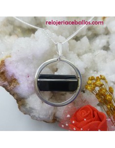 Colgante circular con Azabache en plata CMZ