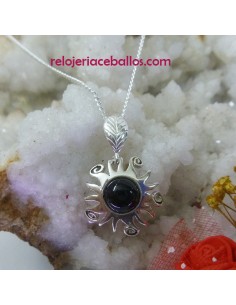 Colgante con Sol de plata y...