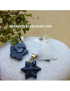 Colgante de Azabache y Oro TA1