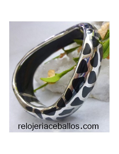 Brazalete de Diseño en Plata y Esmalte