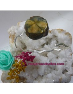 Brazalete artesano de plata con Quiastolita BQA1