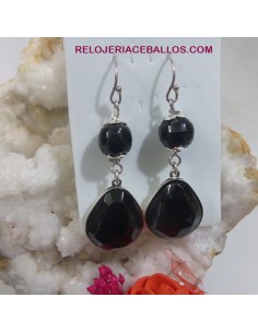 Pendientes de Azabache facetado