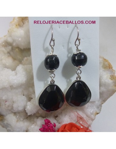 Pendientes de Azabache facetado