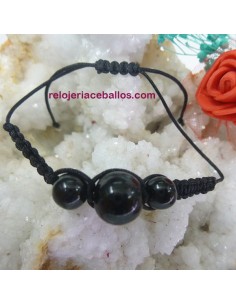 Pulsera de Macramé con bolas de Azabache