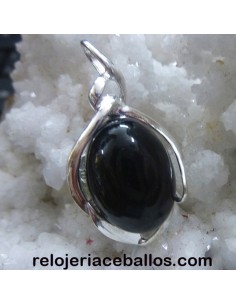 Colgante de plata de diseño con Azabache
