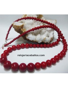 Collar de Jade rojo largo