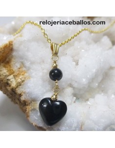 Colgante golfilled 14 K con corazón de Azabache