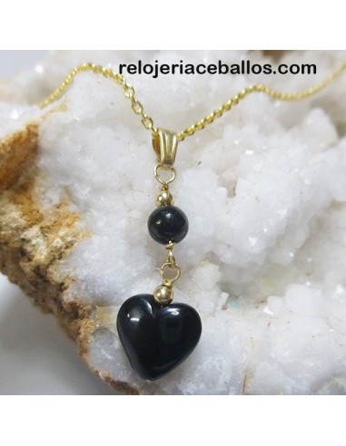 Colgante golfilled 14 K con corazón de Azabache