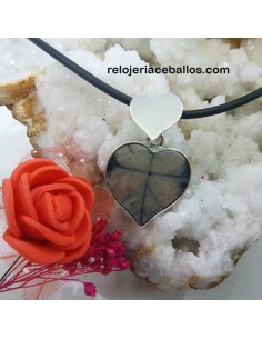 Colgante corazones con quiastolita