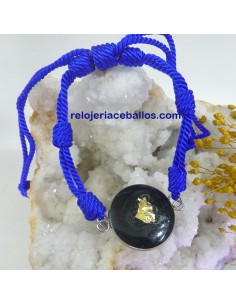 Pulsera de siete nudos negra con carbón 2