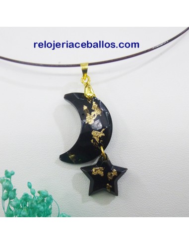Colgante con estrella y luna