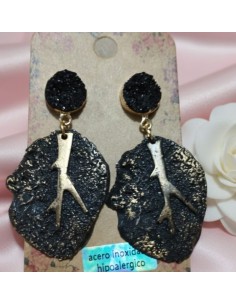 Pendientes Hoja de Carbón ABP3