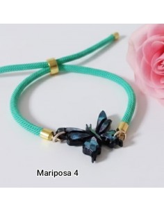 Pulsera con Mariposa de Carbón