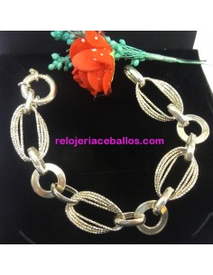 Pulsera combinada de argollas en plata