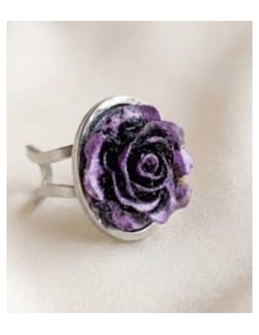 Anillo Rosa Negra de Carbón