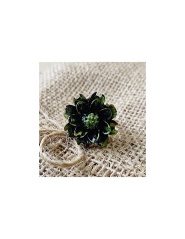 Anillo con Dalia Negra de Carbón