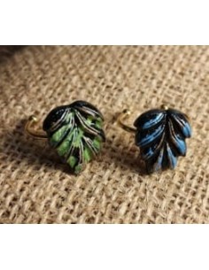 Anillo de Carbón en forma de hoja