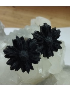 Pendiente flor de carbón AU11