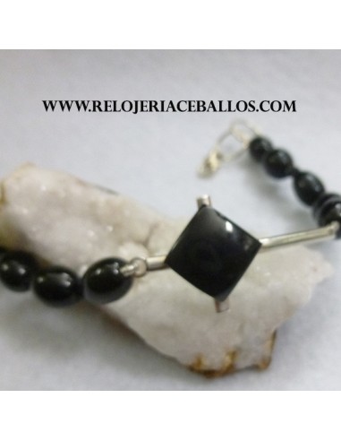 Azabache Pulsera de plata pulcruz2