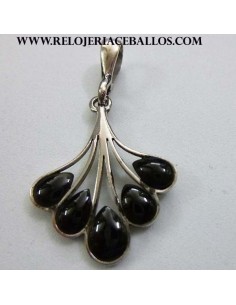 colgante de azabache y plata  C-301