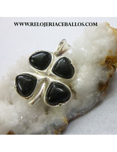 trébol de azabache en forma de colgante AZC2