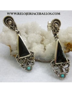 azabache pendiente de plata f69