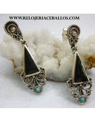 azabache pendiente de plata f69