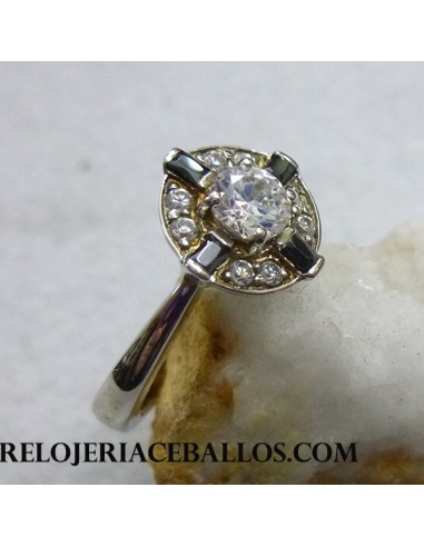 Sortija de plata con zirconitas AI22D