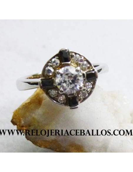 Sortija de plata con zirconitas AI22D