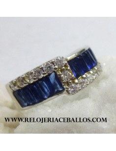 Sortija de Plata y Circonitas Azules n 13