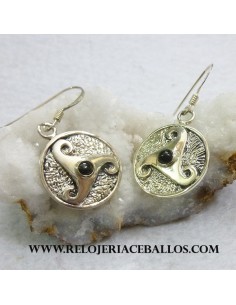 pendiente triskel con azabache 4074