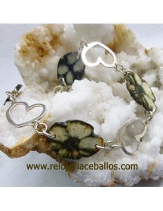 pulsera quiastolita y corazones QPU14