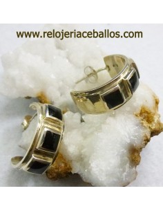 Arete de plata con azabache asturiano ref AH62C