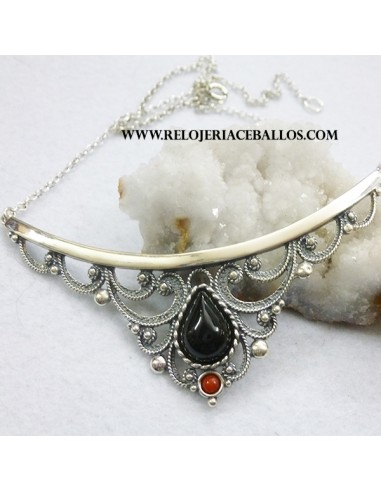 Azabache Gargantilla Artesana de Plata y Filigrana H21670