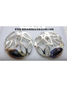 pendiente de azabache y plata T13811