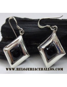 Pendientes de azabache  y plata P-42A