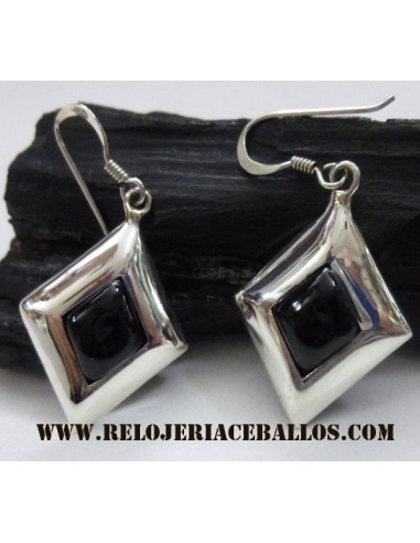 Pendientes de azabache  y plata P-42A