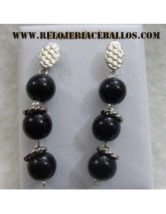 pendiente de azabache y plata  AZ1