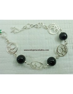 Pulsera de plata con Azabache ref x86c